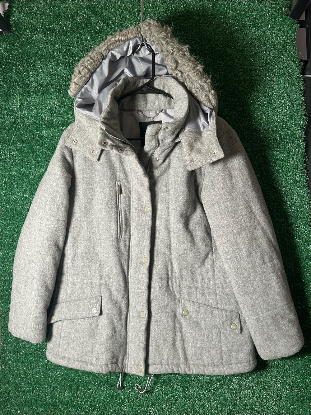 Women’s Hooded Winter Coat - Light Gray